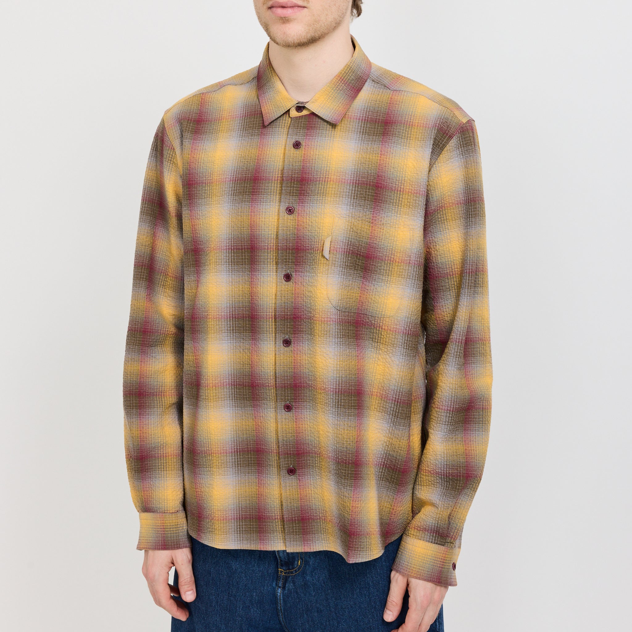 YMC | Curtis Shirt Multi Yellow/Red | Maplestore