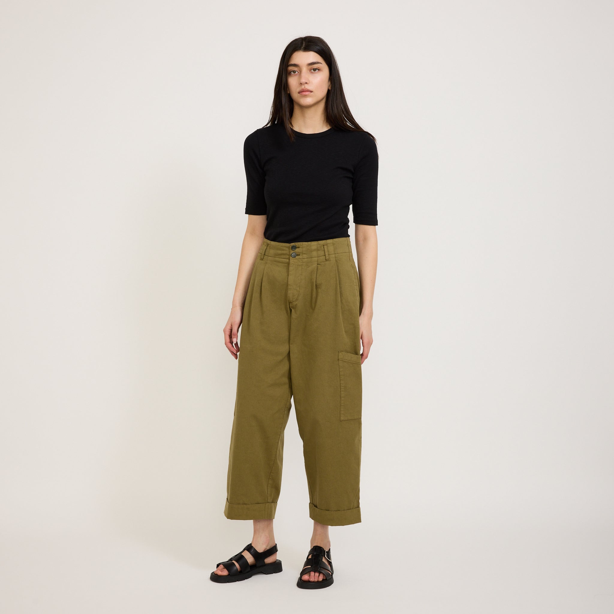 YMC | Grease Trouser Olive Green | Maplestore