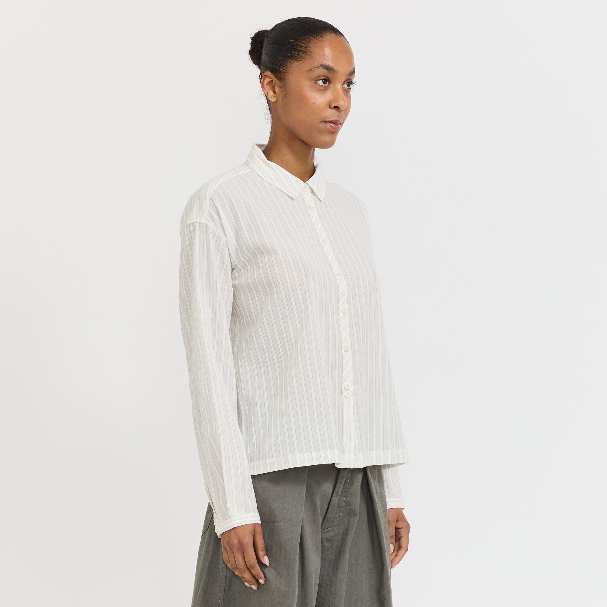 Marianne Shirt Natural Stripe White