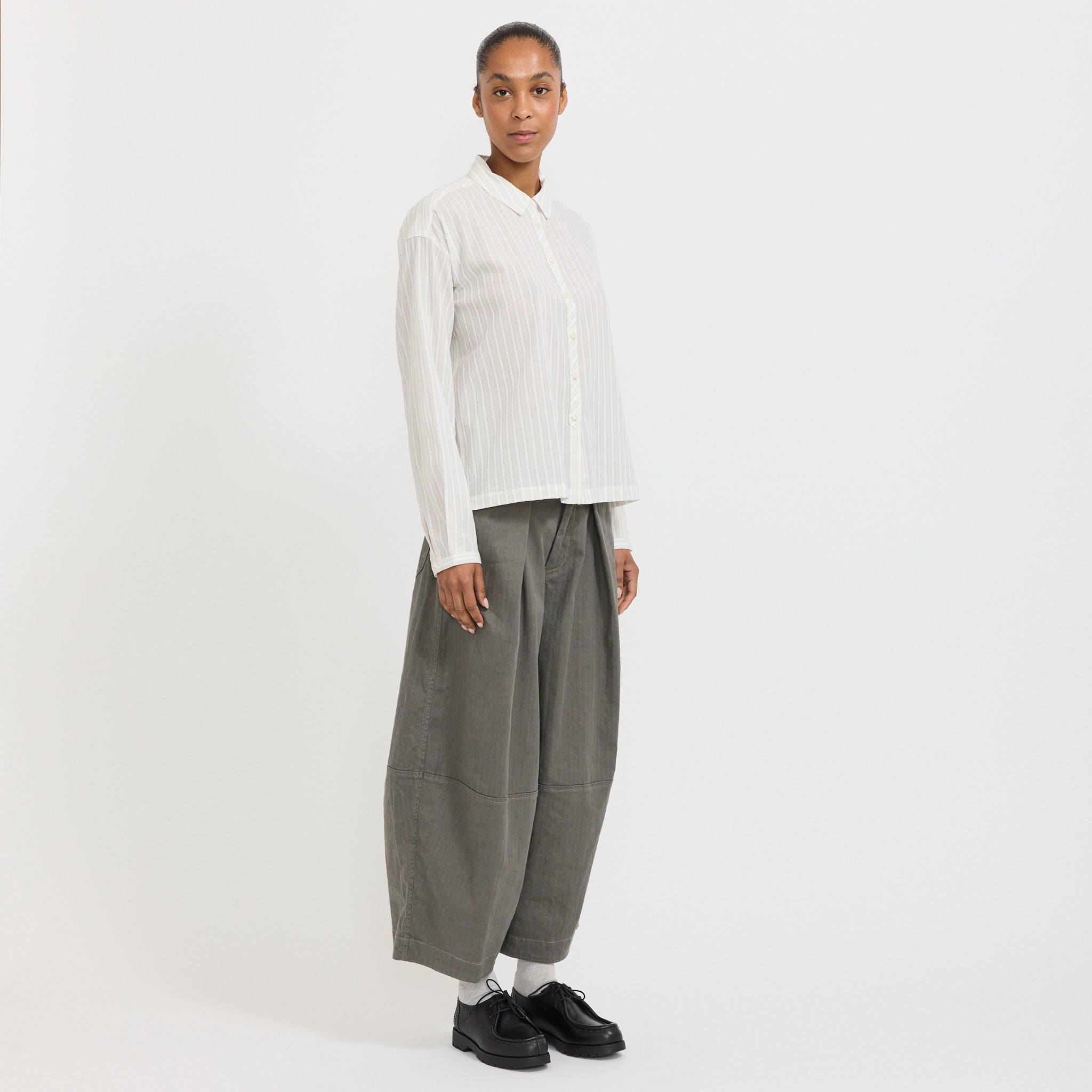 Marianne Shirt Natural Stripe White