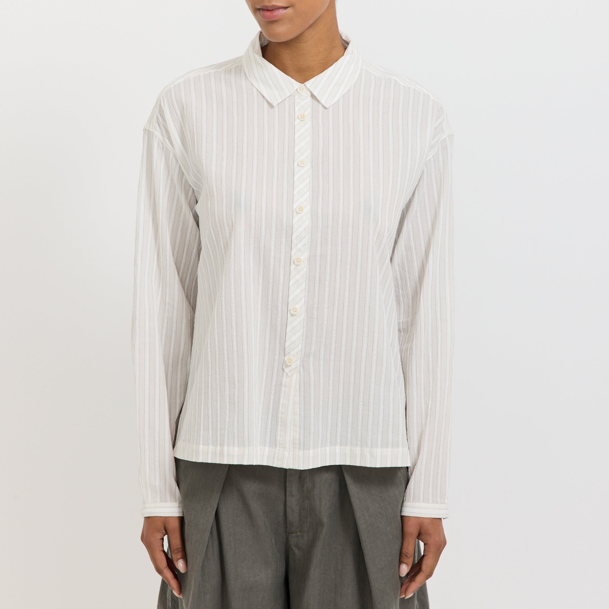 Marianne Shirt Natural Stripe White