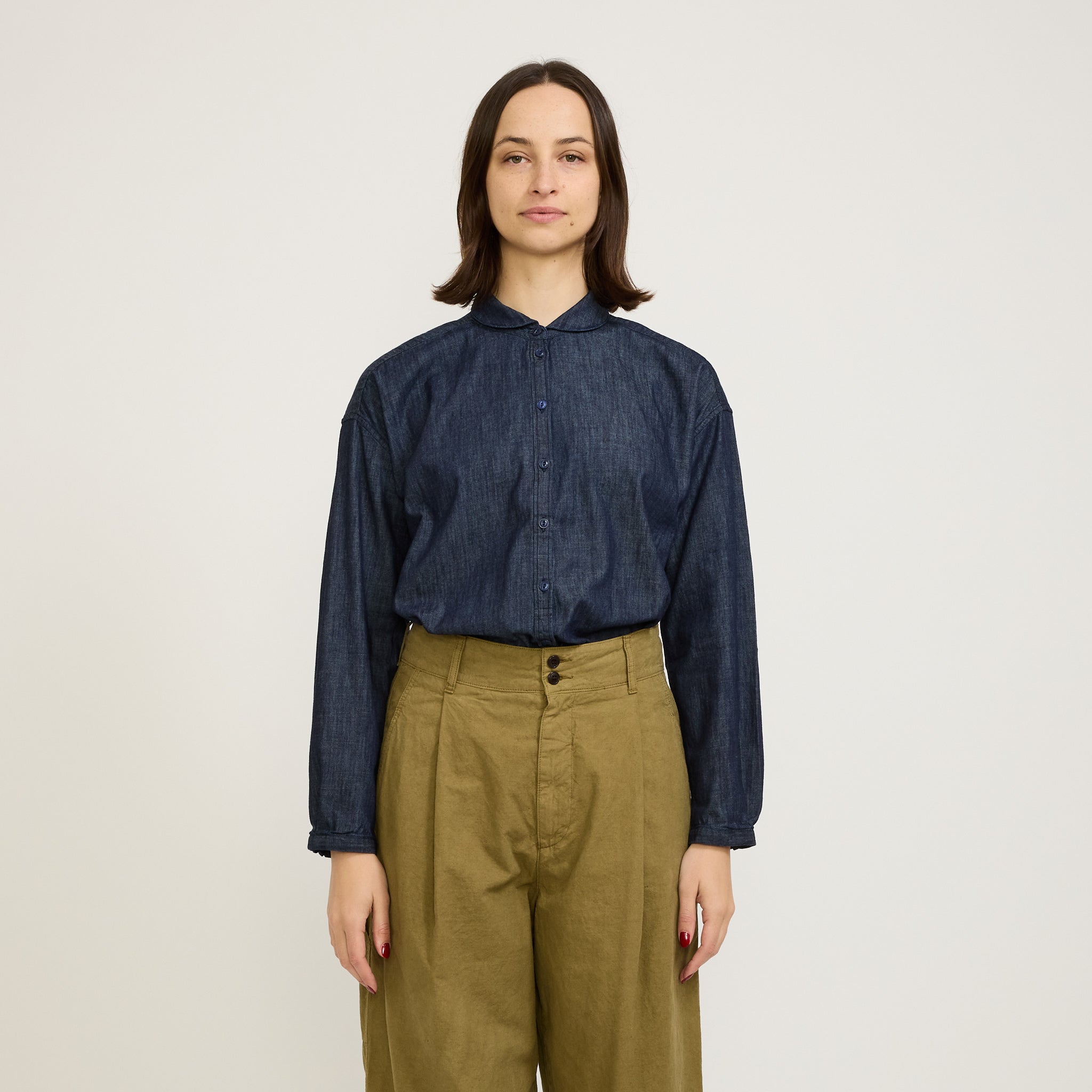 YMC | Earth Marianne Long Sleeve Shirt Dark Indigo | Maplestore