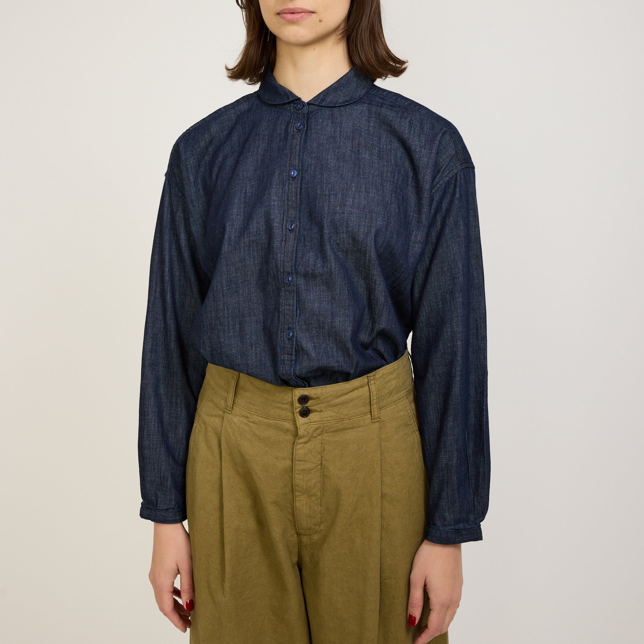 Earth Marianne Long Sleeve Shirt Dark Indigo