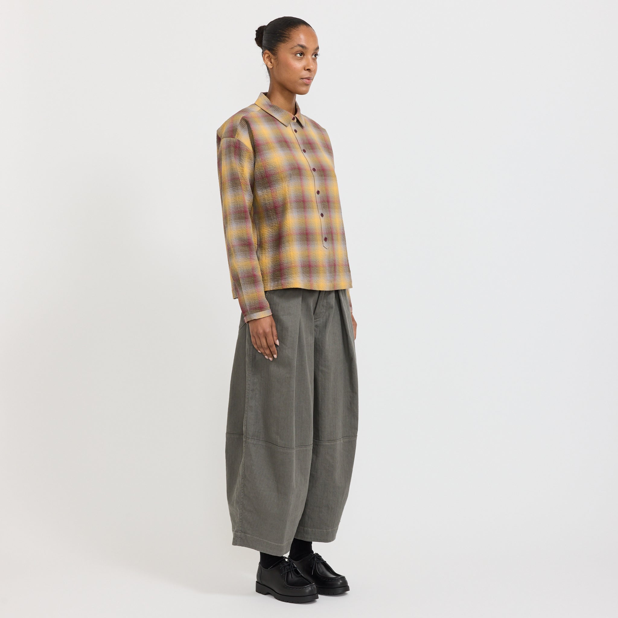 YMC | Marianne Shirt Multi Seersucker Check | Maplestore