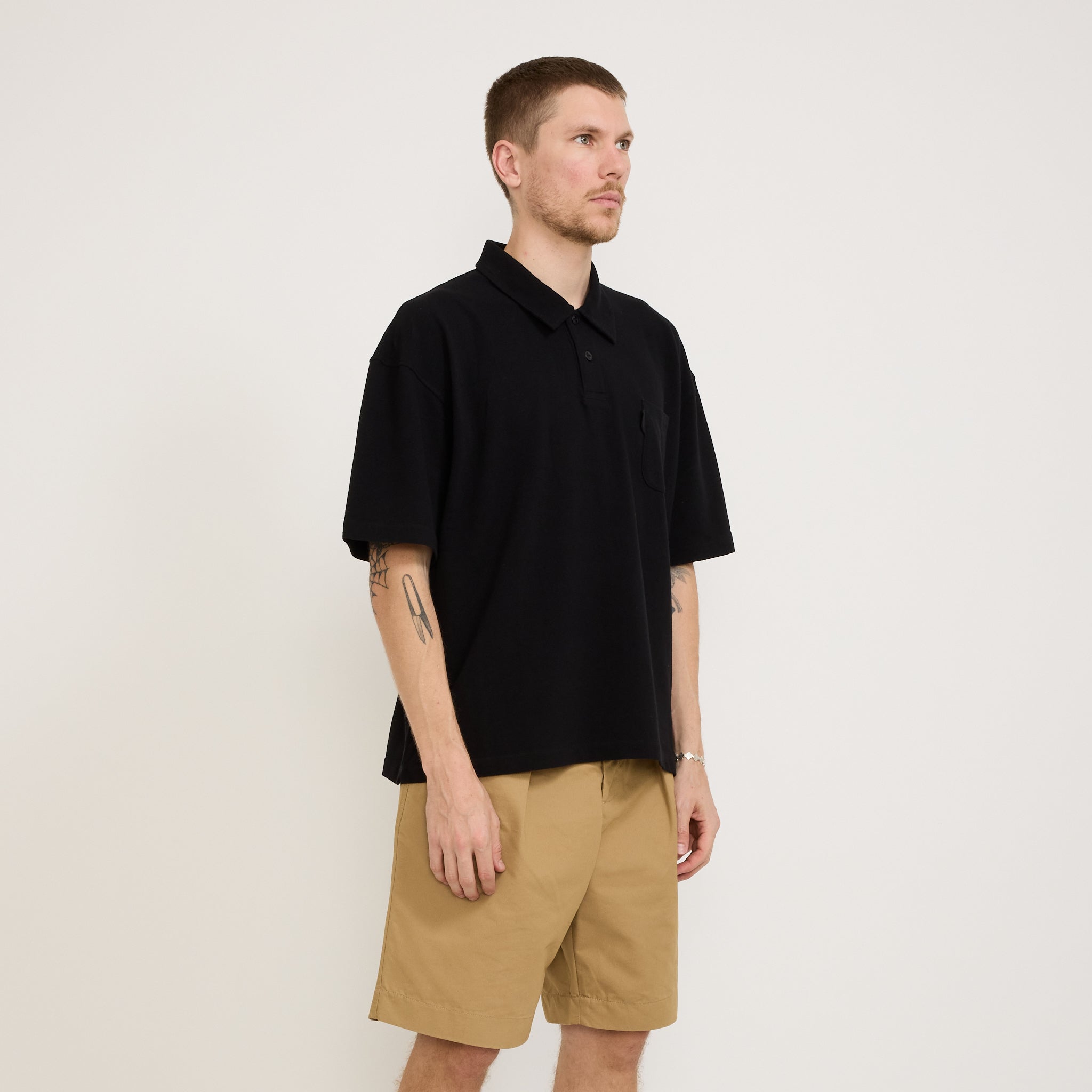 YMC | Polo T-Shirt Black | Maplestore