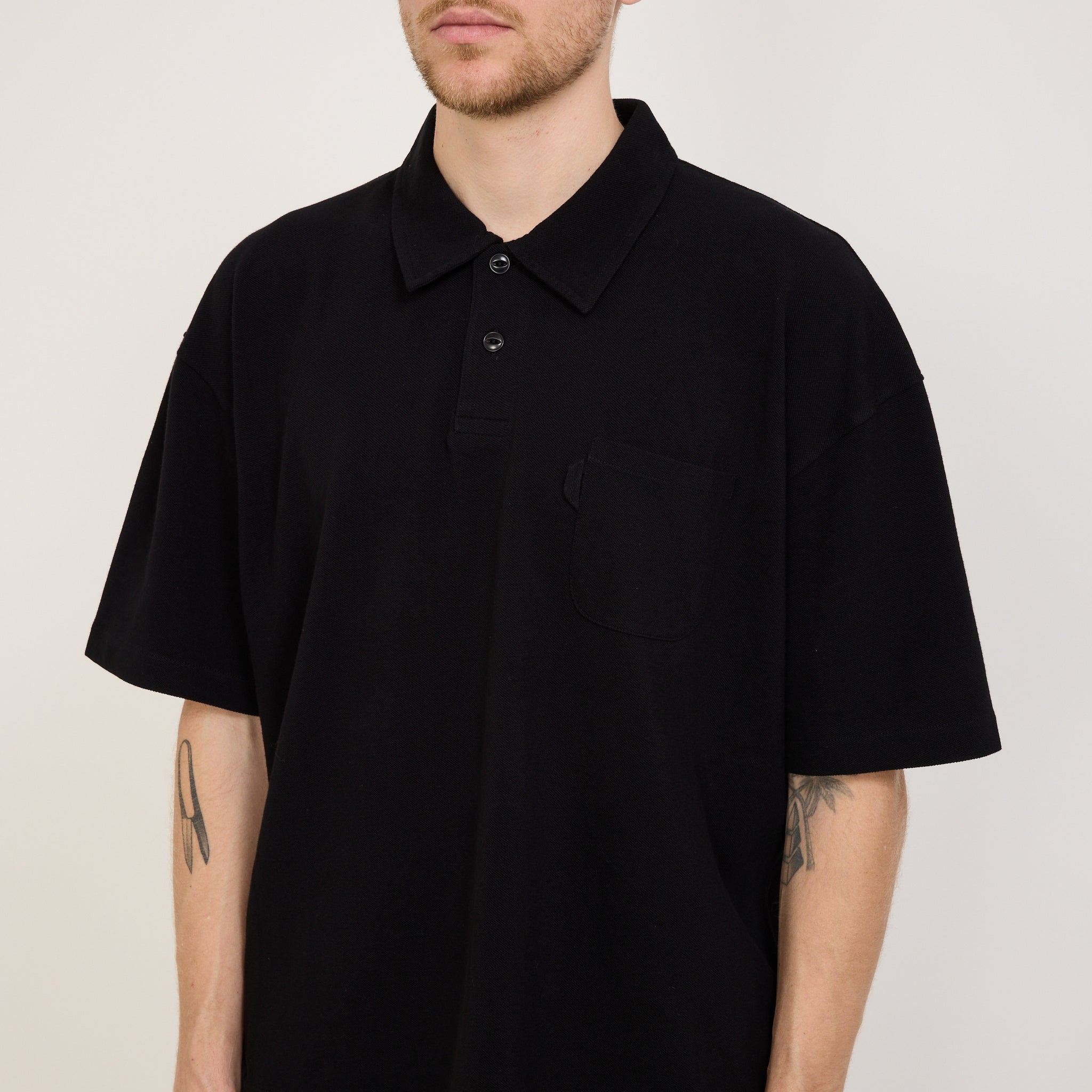 YMC | Polo T-Shirt Black | Maplestore