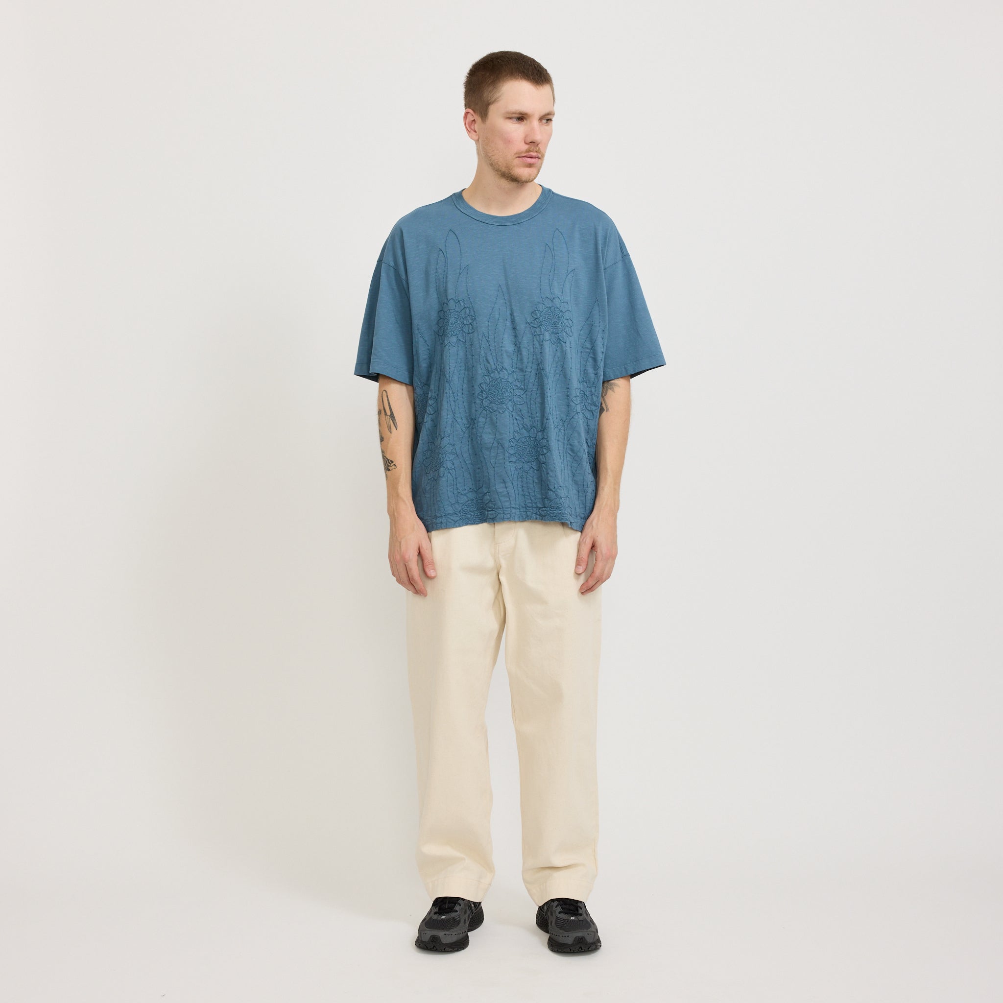 YMC | Triple T-Shirt Sunflower Blue Steel | Maplestore