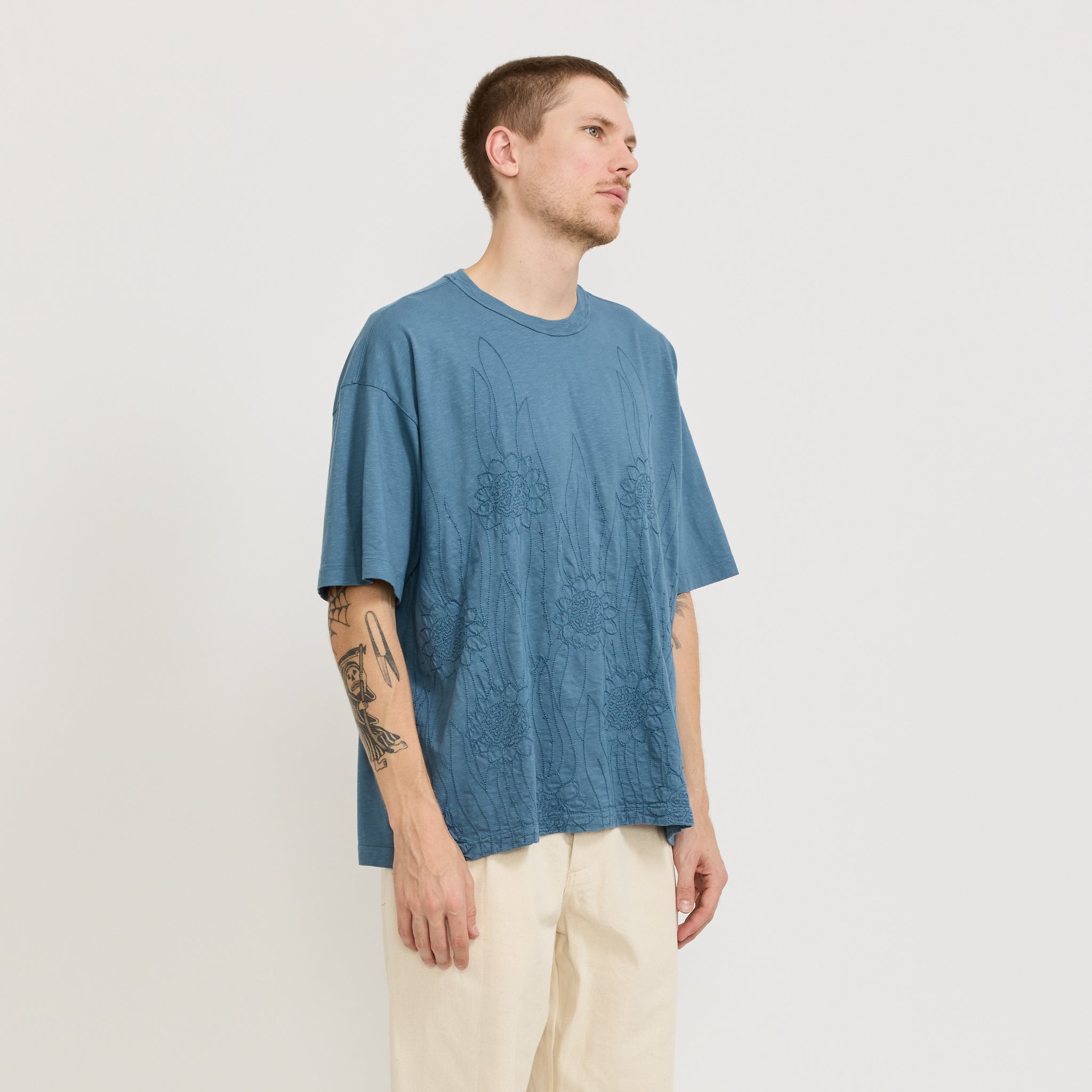 YMC | Triple T-Shirt Sunflower Blue Steel | Maplestore