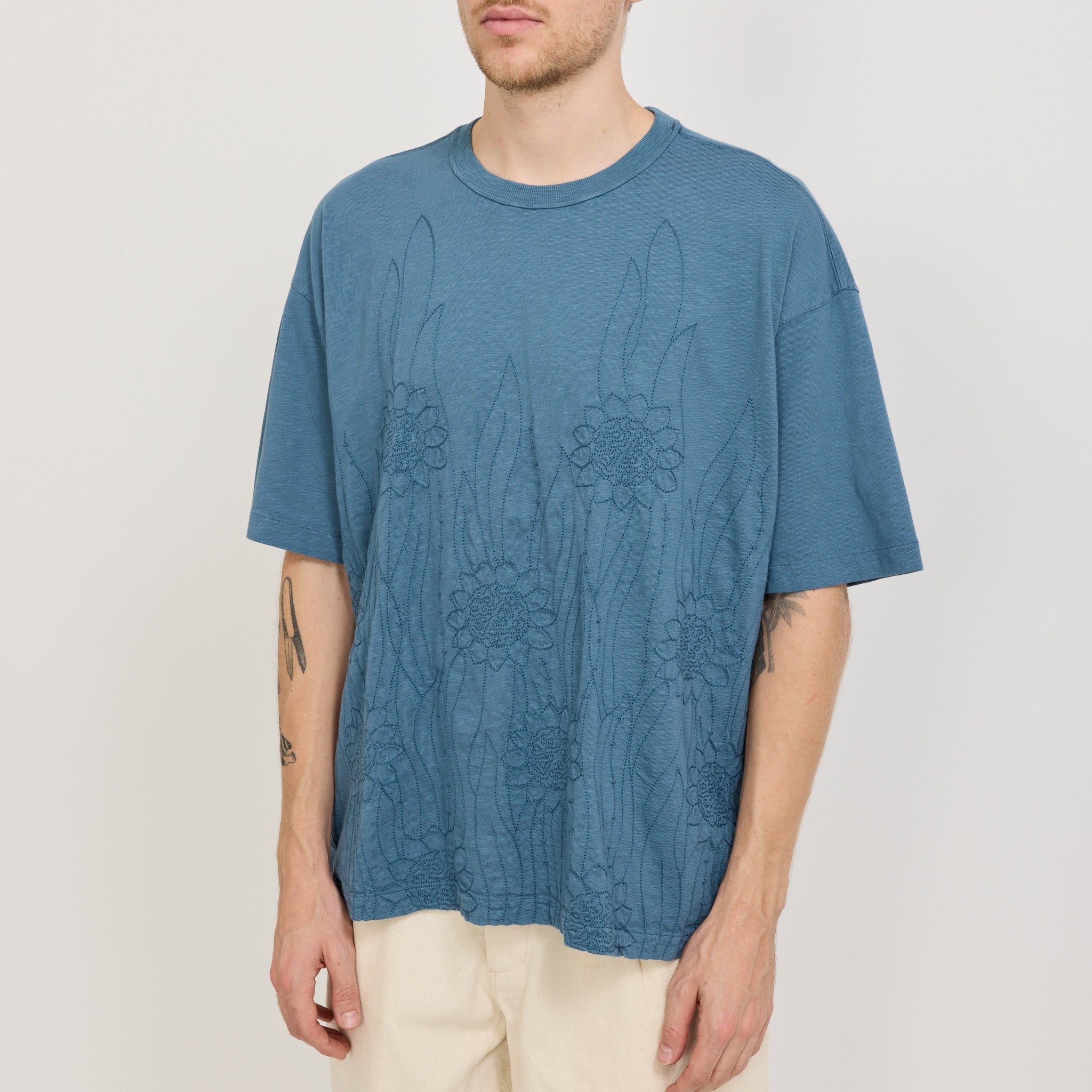YMC | Triple T-Shirt Sunflower Blue Steel | Maplestore