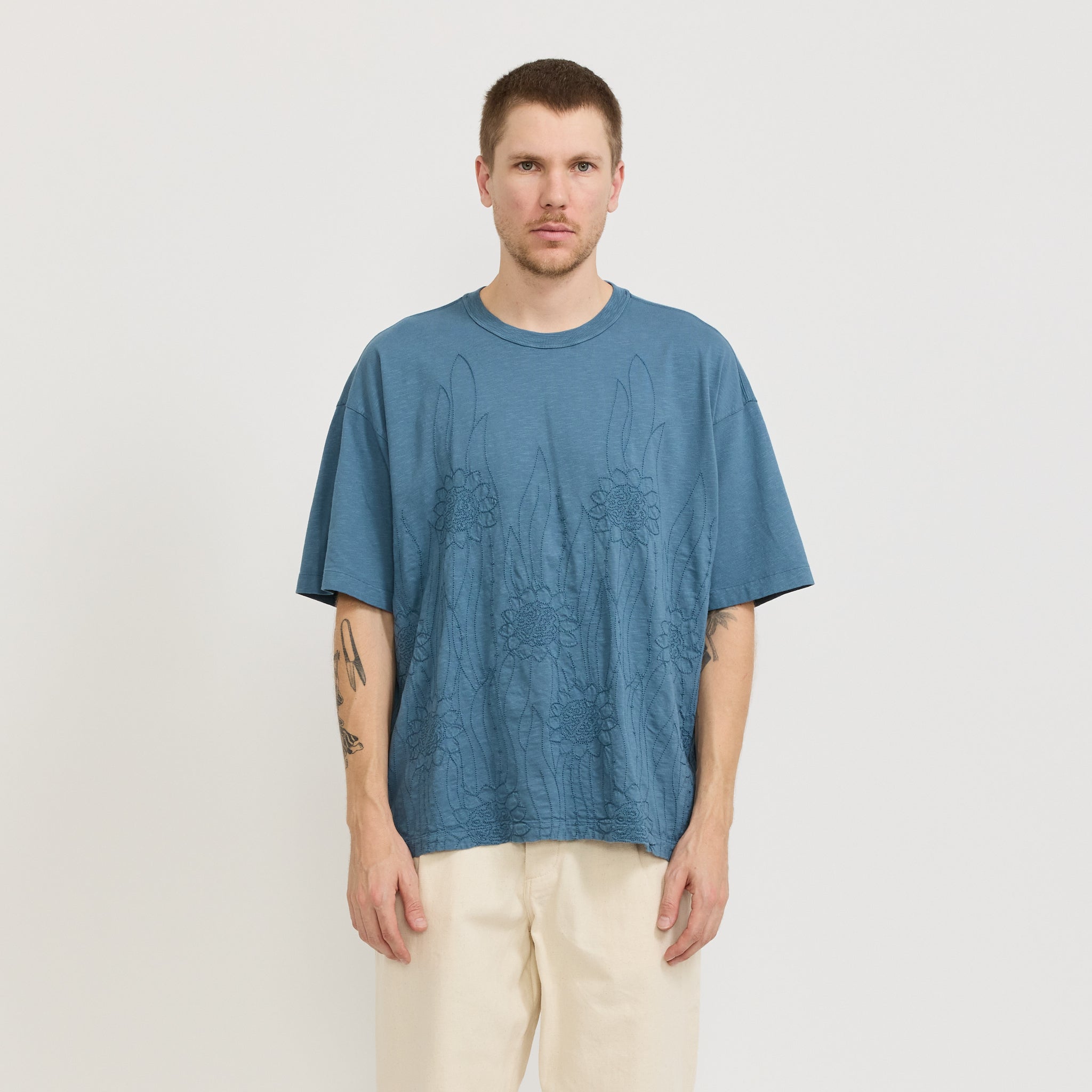 YMC | Triple T-Shirt Sunflower Blue Steel | Maplestore