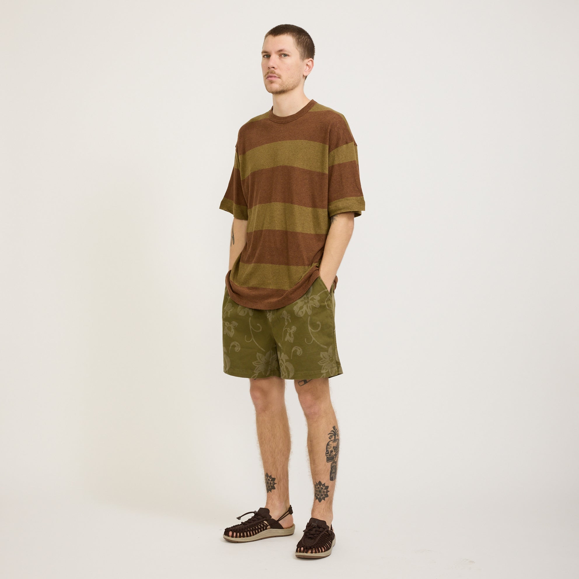 YMC | Triple T-Shirt Brown/Olive | Maplestore