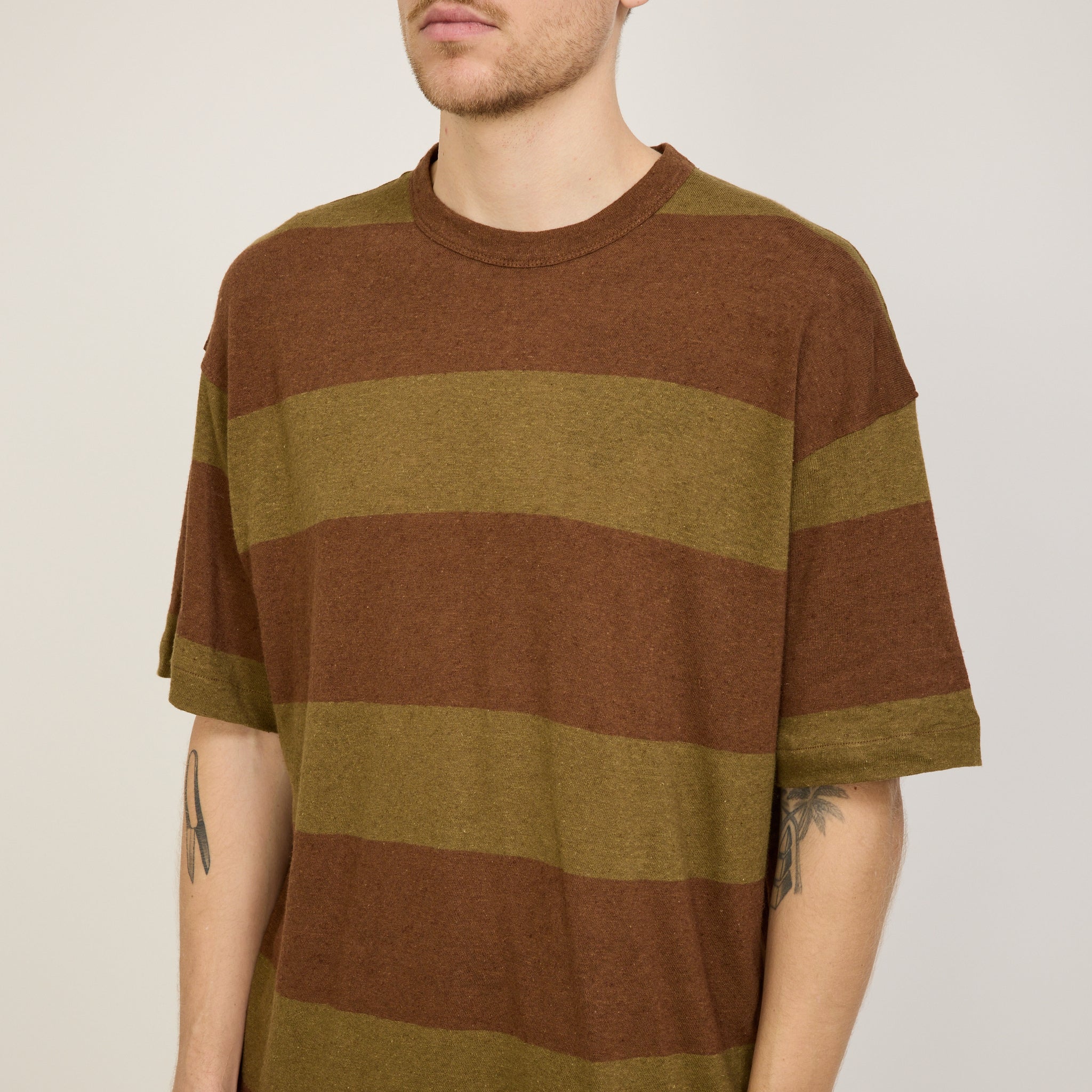YMC | Triple T-Shirt Brown/Olive | Maplestore