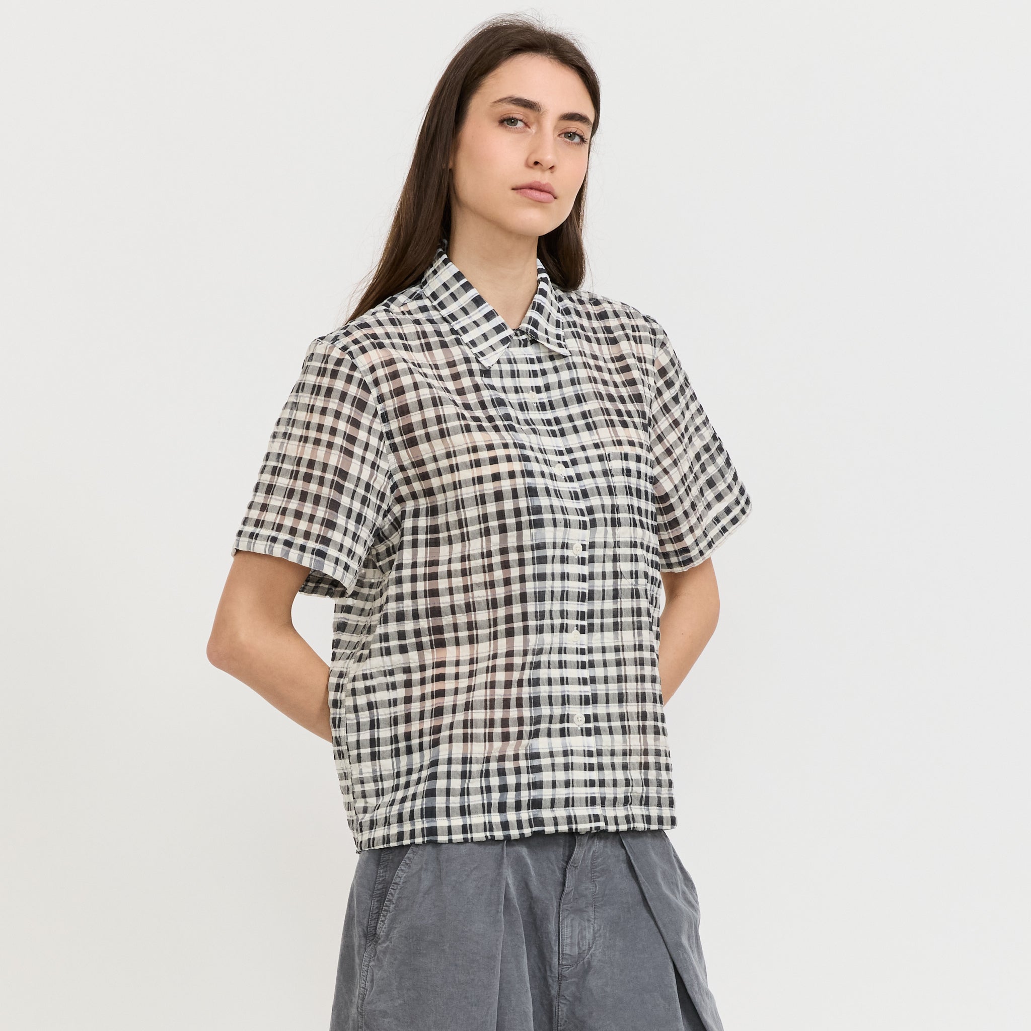 Vegas Shirt Charcoal/Off White