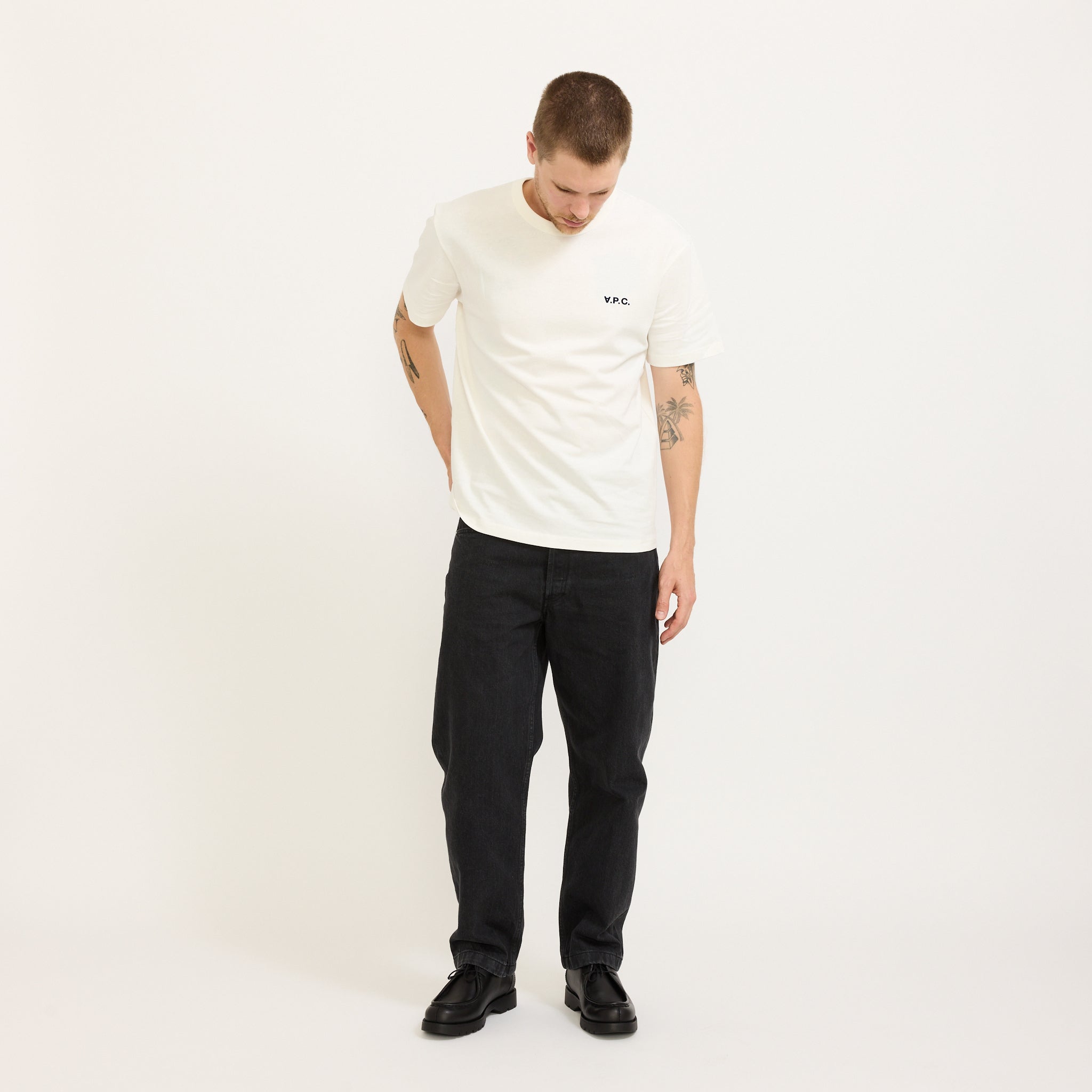 A.P.C. | Boxy Petit VPC T-Shirt White/Dark Navy | Maplestore