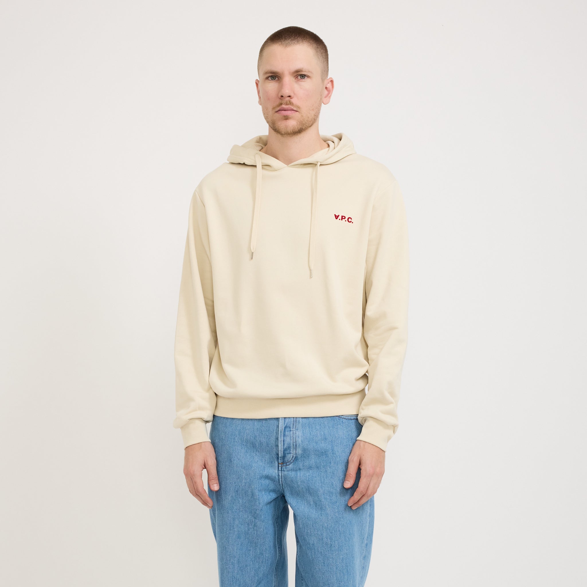 A.P.C. | Boxy Petite VPC Hoodie Mastic/Rouge | Maplestore