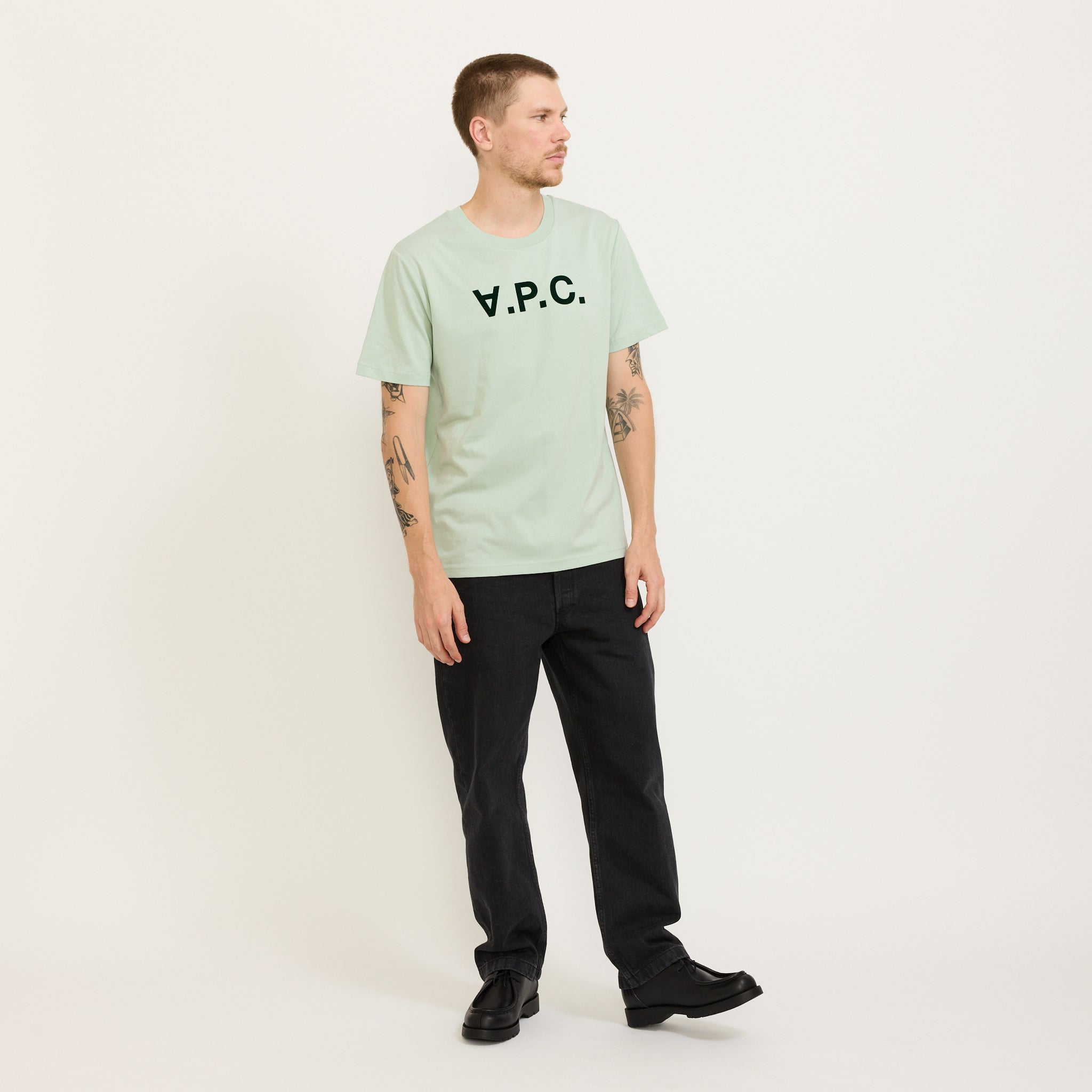 A.P.C. | Standard Grand VPC T-Shirt Water Green/Dark Green | Maplestore