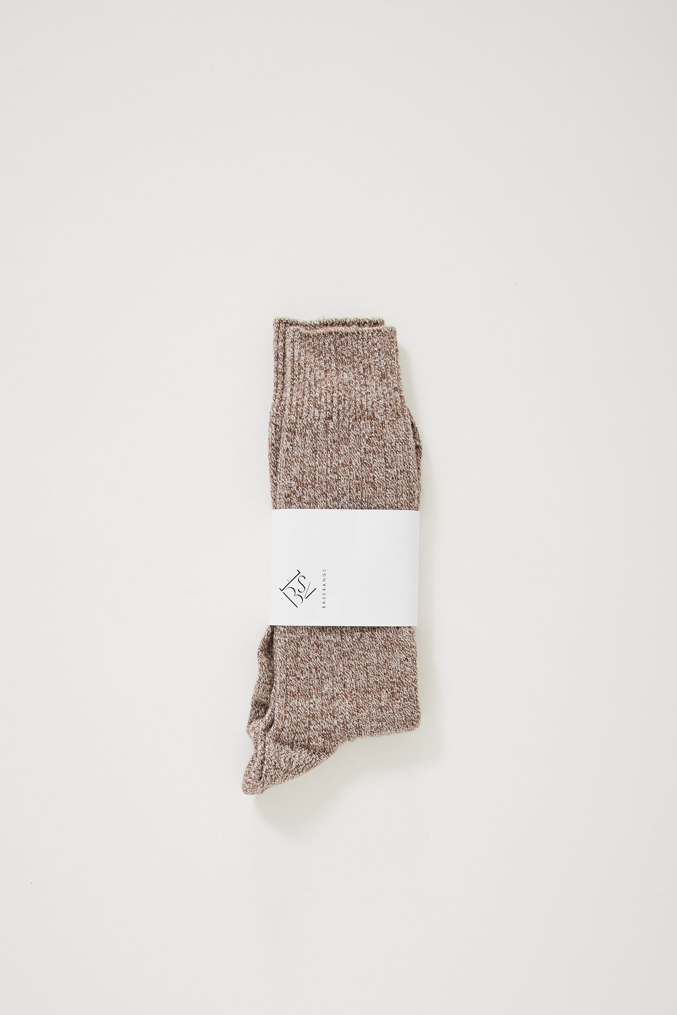 Baserange | Rib Overankle Socks Grey Brown Melange | Maplestore