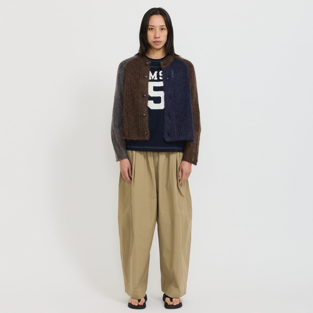 Beams Boy | Mohair Crazy Cardigan Brown | Maplestore