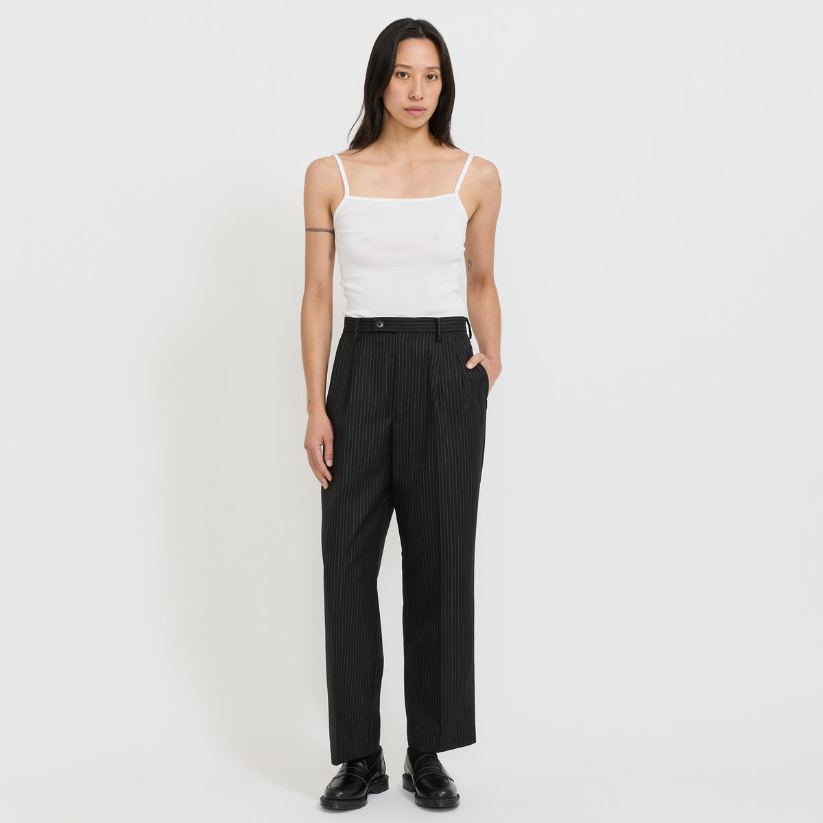 Beams Boy | Pin Striped Pants Black | Maplestore