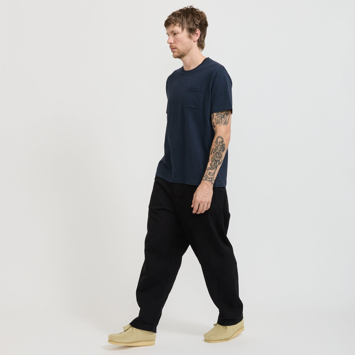 YMC Twisted Seam Trouser in Black - model 3