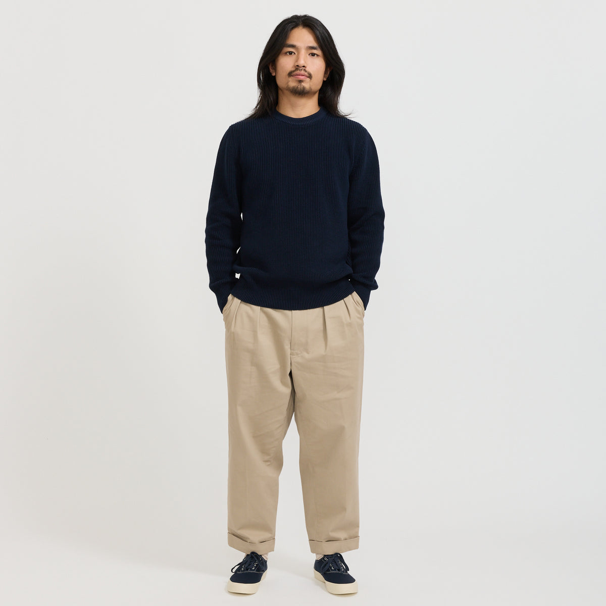 Mooncastle | Cotton Heavy Weight Crewneck Navy | Maplestore