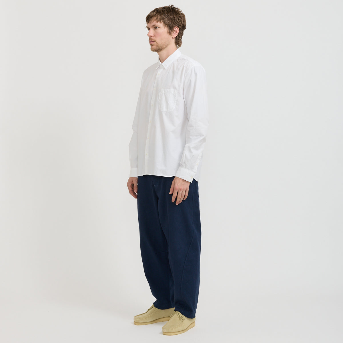YMC Curtis Shirt in White - model 3
