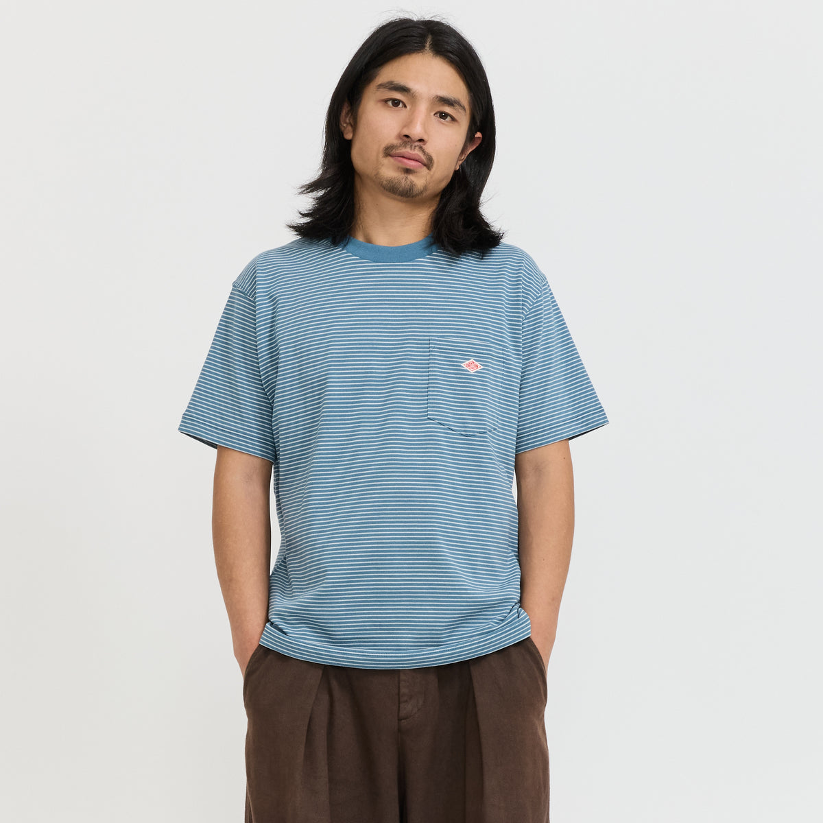 Danton | Pocket T-Shirt Dark Blue/Light Grey | Maplestore