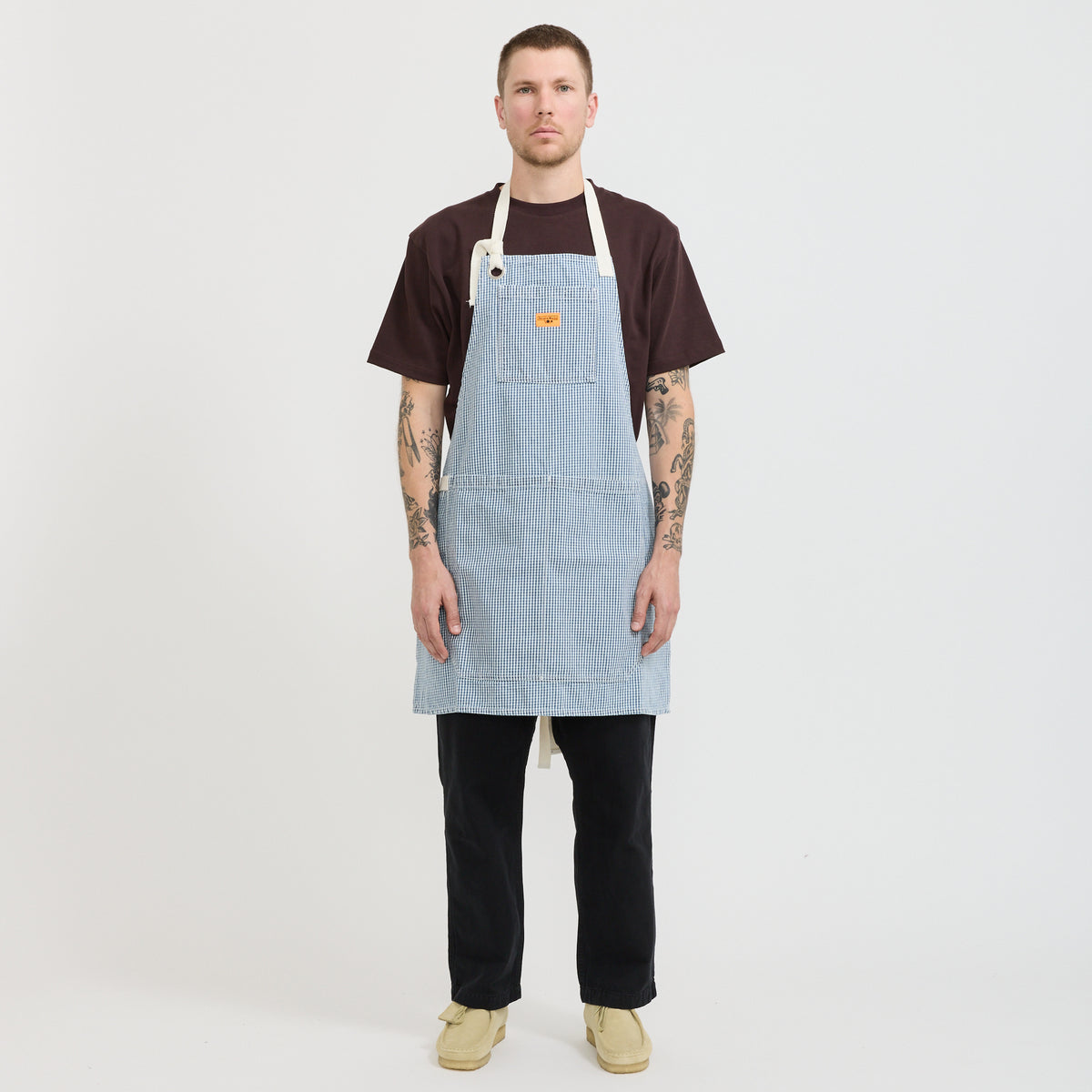 Service Works | House Gingham Apron Blue | Maplestore