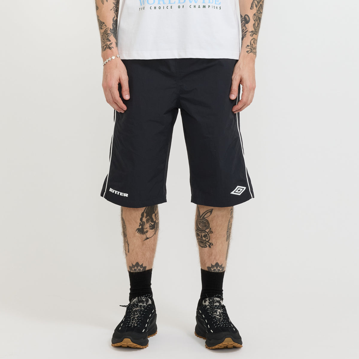 Butter Goods x Umbro Long Track Shorts Black