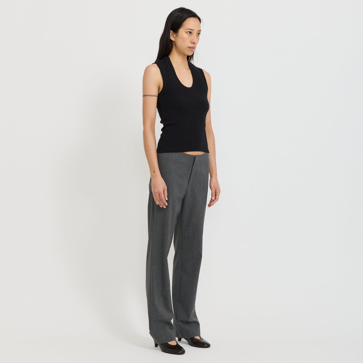 Bandless Crop Pant Charcoal
