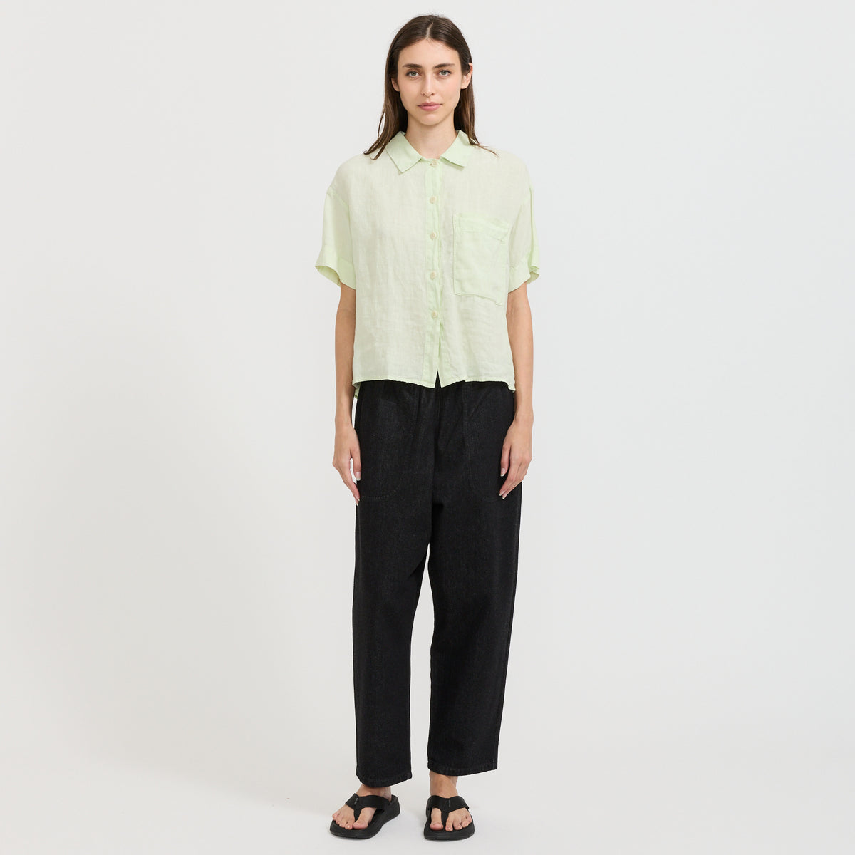 Danton | Womens Easy Pants 11.5oz Denim Black Denim | Maplestore