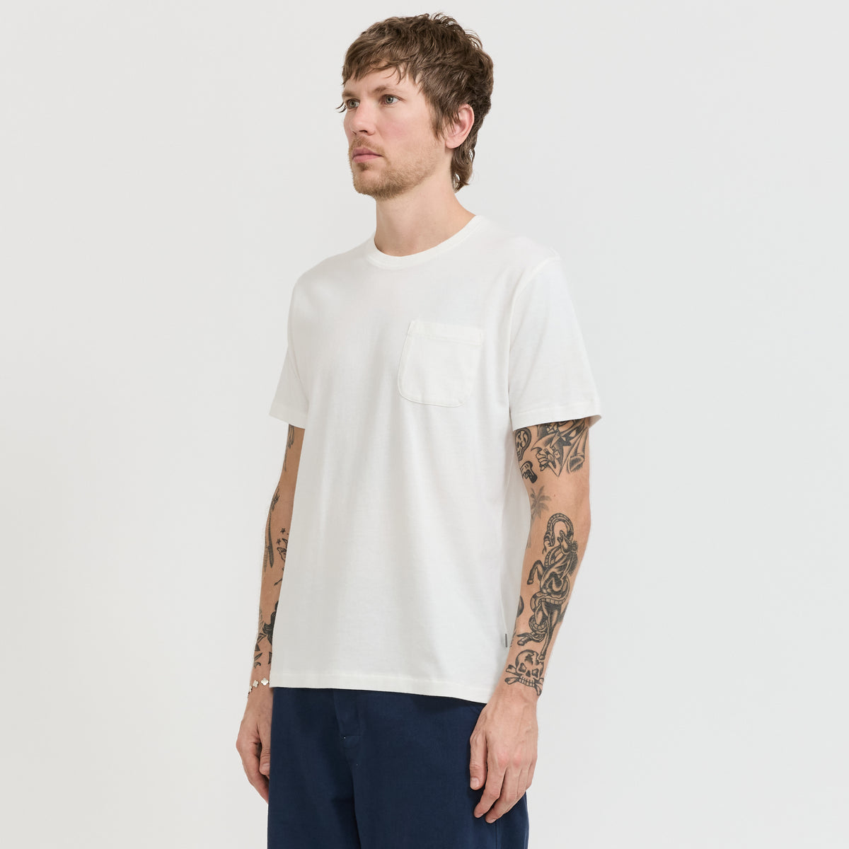 YMC Wild Ones T-Shirt in White - model 2