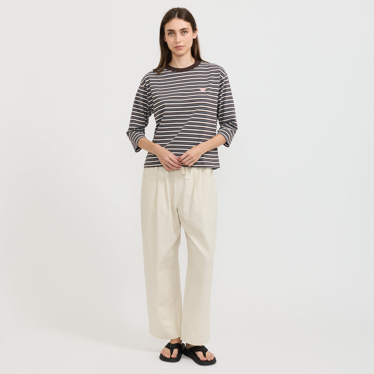 Danton | Tuck Pants Loose Chino Ivory | Maplestore