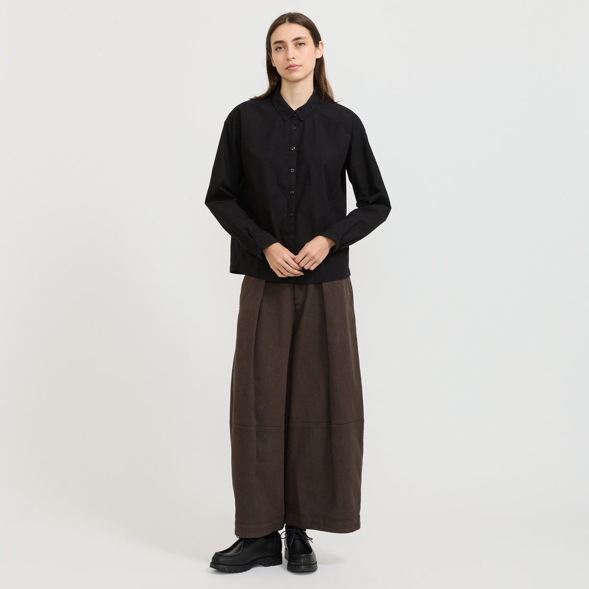 YMC Marianne Shirt in Black - model retry6 3