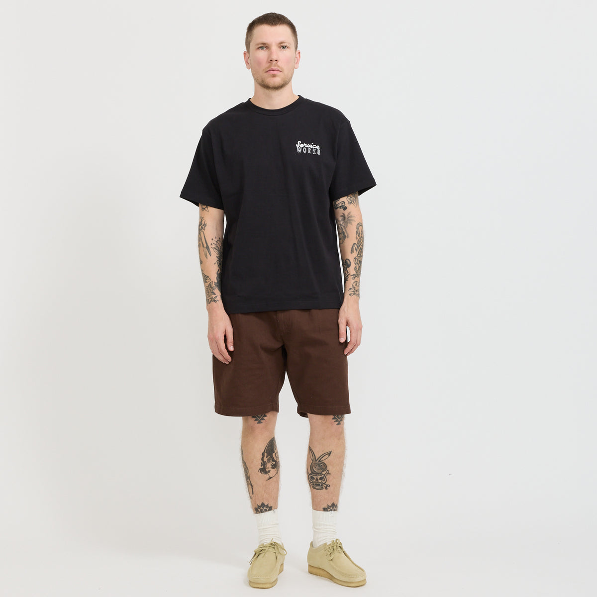 Service Works | Twill Part Timer Shorts Brown | Maplestore