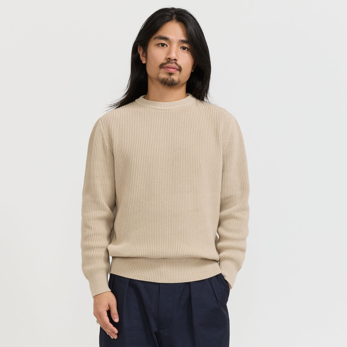 Mooncastle | Cotton Heavy Weight Crewneck Greige | Maplestore