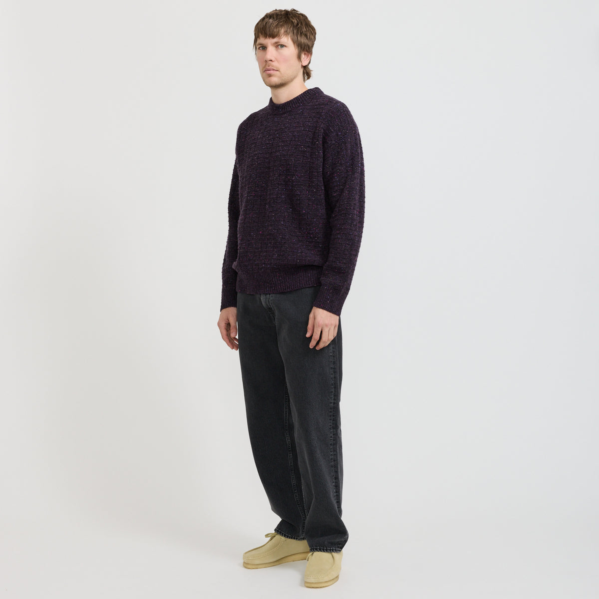 Norse Projects Hirtshals Donegal Square Sweater Darkest Purple - image 2