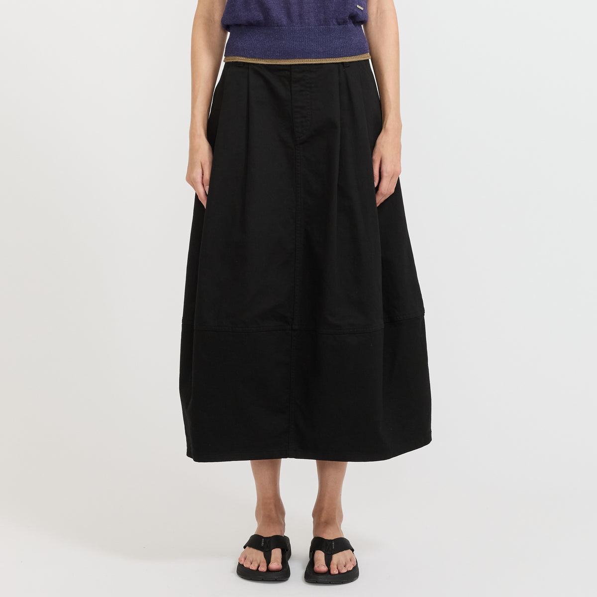 Danton | Cocoon Skirt Sateen Black | Maplestore