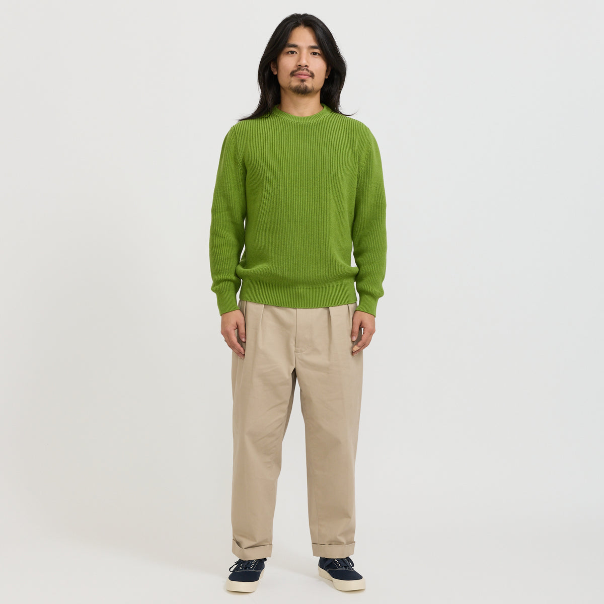 Mooncastle | Cotton Heavy Weight Crewneck Tea Green | Maplestore
