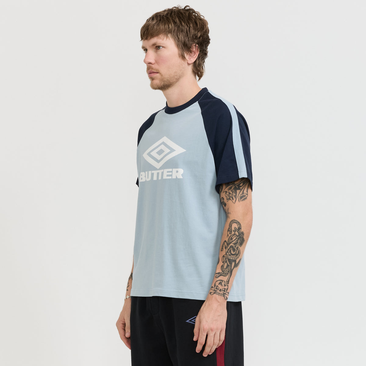 Butter Goods x Umbro Raglan Tee Slate/Navy