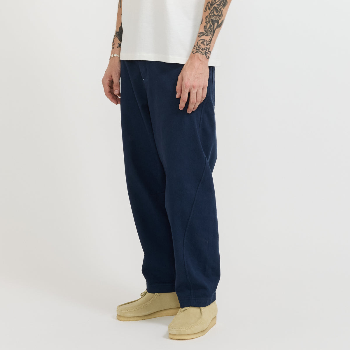 YMC Twisted Seam Trouser in Navy - model 2