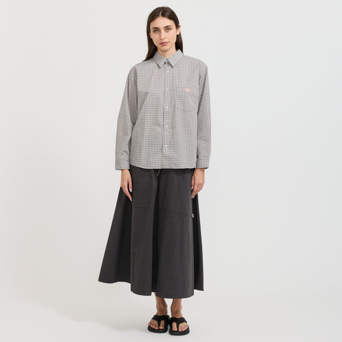 Danton | Easy Skirt Cotton/Nylon Twill Charcoal | Maplestore