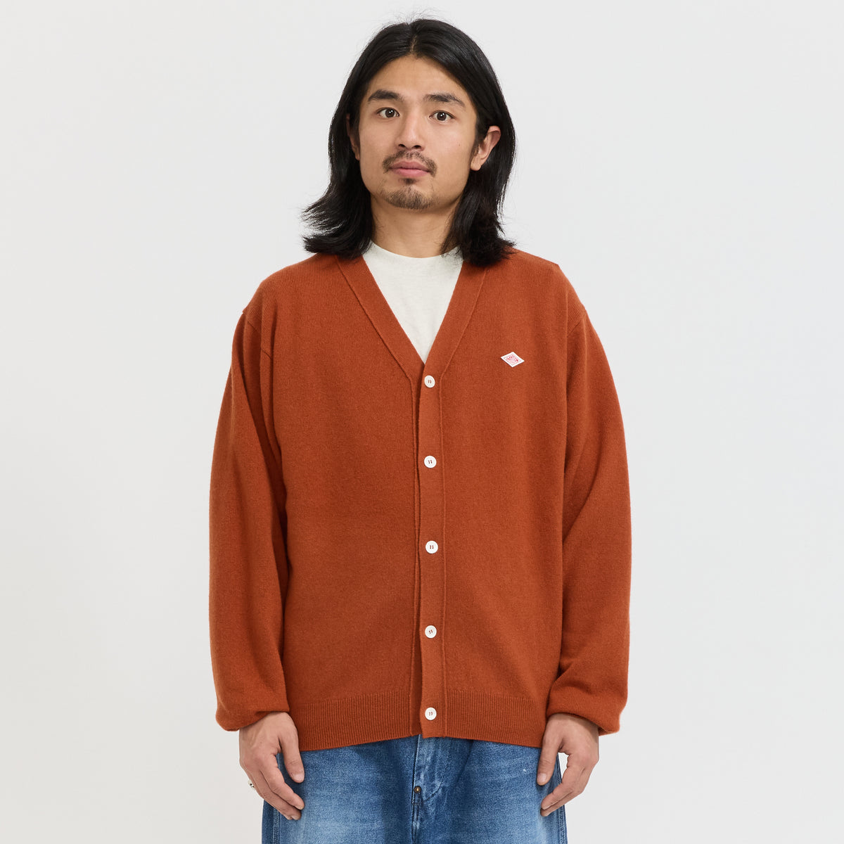 Danton | V Neck Cardigan Dark Orange | Maplestore