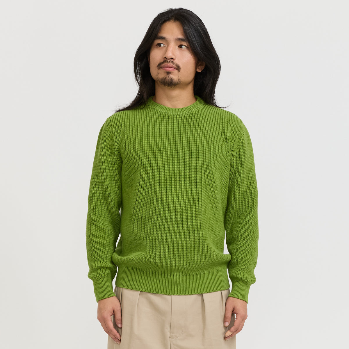 Mooncastle | Cotton Heavy Weight Crewneck Tea Green | Maplestore