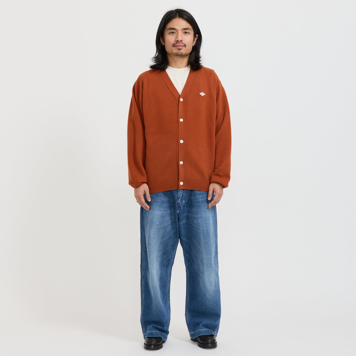 Danton | V Neck Cardigan Dark Orange | Maplestore