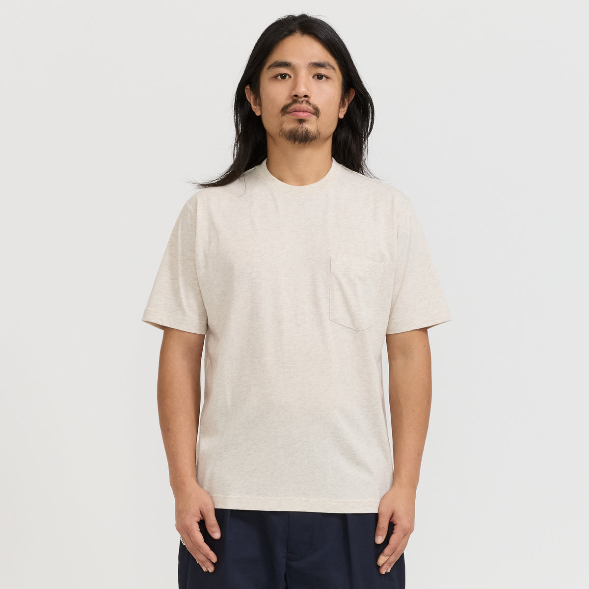 Beams Plus | Pocket Tee Solid Oatmeal | Maplestore