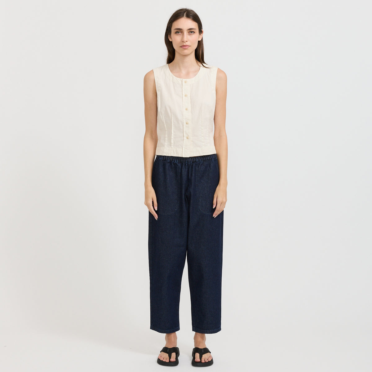 Danton | Womens Easy Pants 10oz Denim Indigo | Maplestore