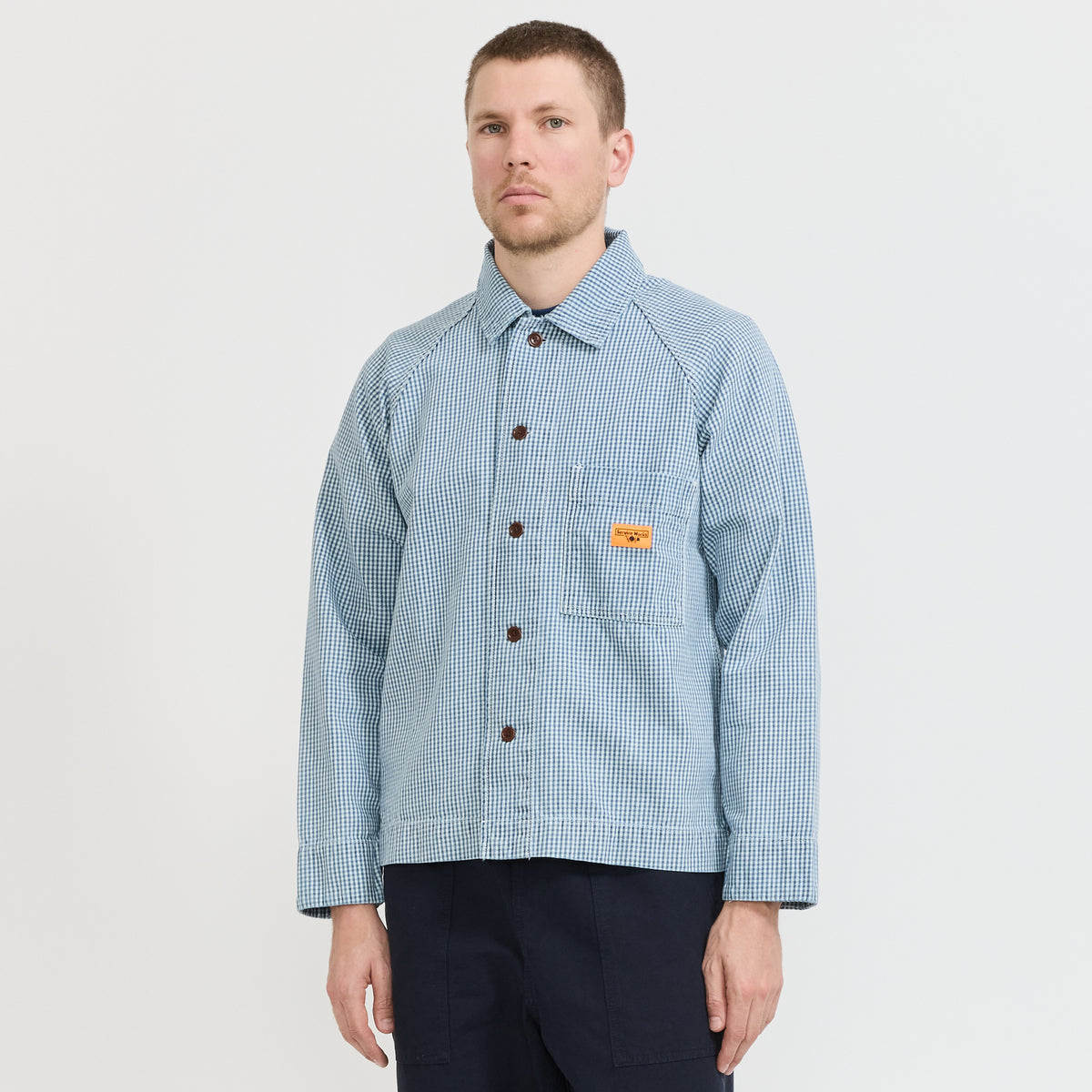 Service Works | House Gingham FOH Jacket Blue | Maplestore
