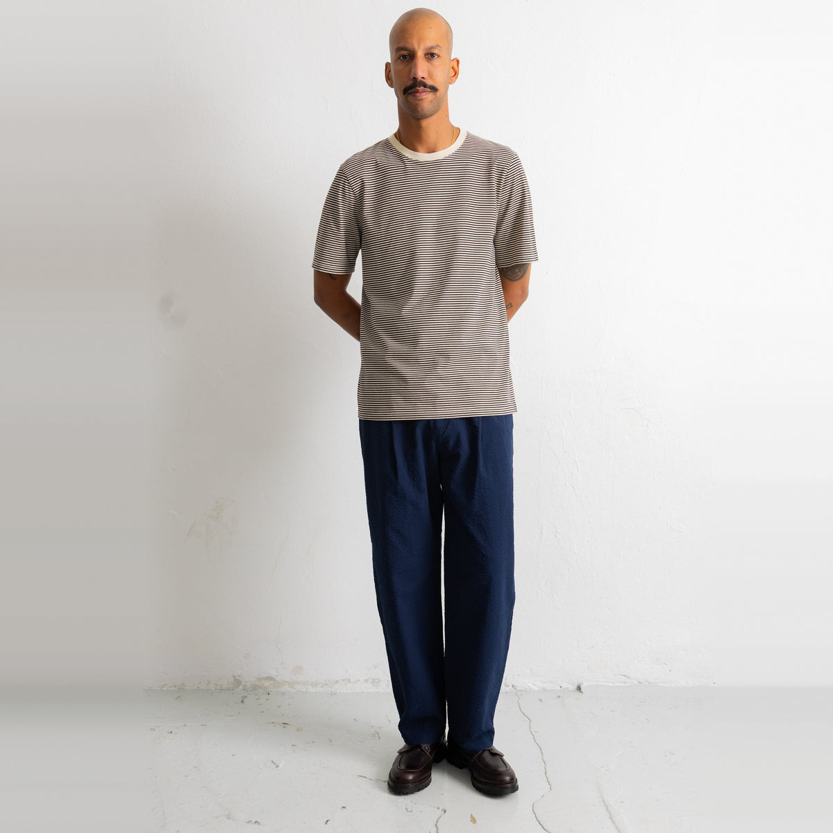 1X1 Stripe T-Shirt Espresso / Stone
