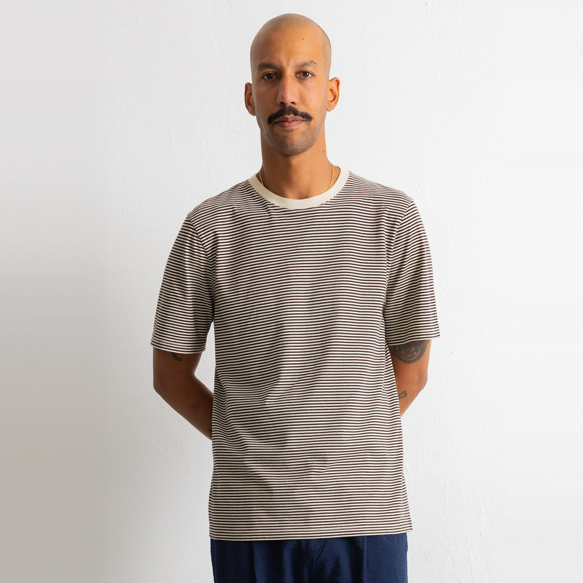 1X1 Stripe T-Shirt Espresso / Stone